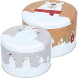 Gebäckdosen Set Weihnachtstiere groß & rund