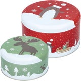 Gebäckdosen Set Weihnachtstiere klein & rund