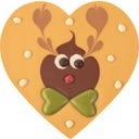 Karamell-Herz mit Rentier Rudolph de Luxe - 100 g
