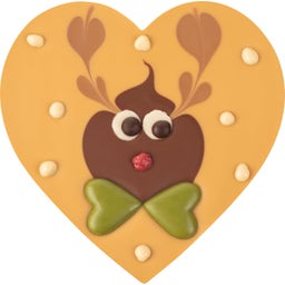 Karamell-Herz mit Rentier Rudolph de Luxe - 100 g