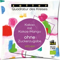 Zotter Schokoladen Kokos Mango Hafer ohne Zuckerzusatz - 70 g