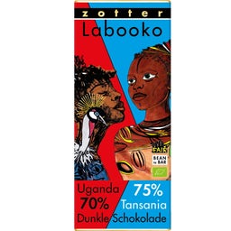 Zotter Schokoladen Uganda 70% + Tansania 75% - 70 g