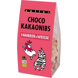 Biologische Choco Nibs Framboos & Witte Chococolade - 100 g