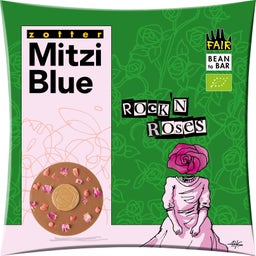 Zotter Schokoladen Mitzi Blue Rock'n' Roses Ekologisk - 70 g
