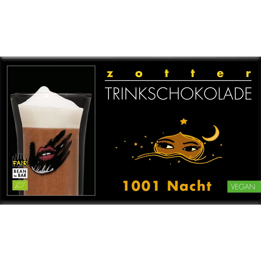 Zotter Chocolate Organic Drinking Chocolate Arabian Nights, 110 g