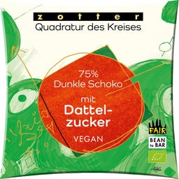 Organic Squaring the Circle - 75% Dark Chocolate with Date Sugar - 70 g