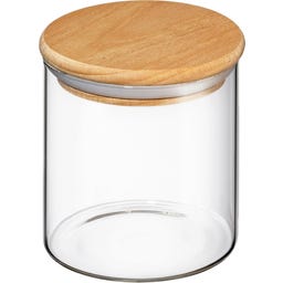 Zassenhaus Bocal en Verre avec Couvercle en Bois - 600 ml
