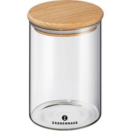 Zassenhaus Contenedor de Vidrio con Tapa de Madera - 850 ml