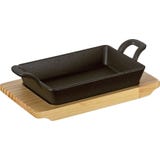 K&uuml;chenprofi BBQ Servierpfanne eckig mit Holzbrett