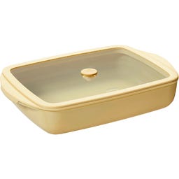 Plat Rectangulaire en Verre avec Couvercle en Verre et Silicone, 1,6 L - Vanille