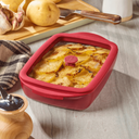 Plat Rectangulaire en Verre avec Couvercle en Verre et Silicone, 0,8 L - 