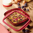 Plat Carré en Verre avec Couvercle en Verre et Silicone, 1,6 L - 