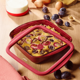 Plat Carré en Verre avec Couvercle en Verre et Silicone, 1,6 L - 