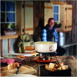 Kuhn Rikon Cherry Wood Rechaud with Gold Burner - 1 Pc.