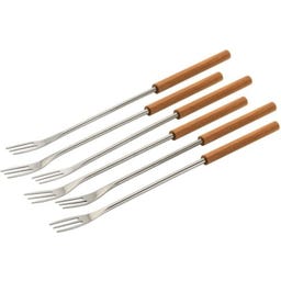Kuhn Rikon 6-Piece Cherry Wood Cheese Fondue Forks - 1 Set
