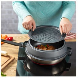 SMART & COMPACT - Passoire & Couvercle Anti-Projections - 1 pcs.