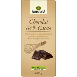 Bio Chocolat 64%, Zartbitterschokolade für Desserts - 150 g