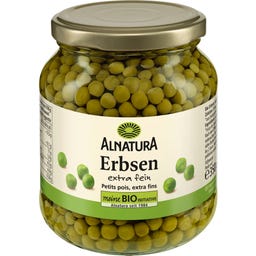 Alnatura Bio Erbsen extra fein, Glas - 230 g