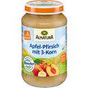 Bio otroška hrana - jabolko in breskev z 3 žiti - 190 g