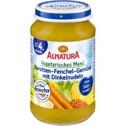 Bio Karotten-Fenchelgemüse-Dinkelnudeln Babygläschen - 190 g