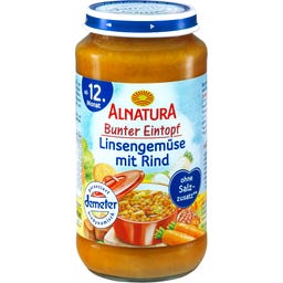 Bio Bunter Eintopf: Linsengemüse-Rind, Babygläschen - 250 g