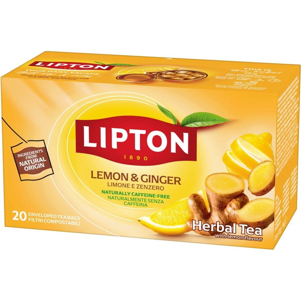 Lipton Lemon Ginger Refresh Fruit Tea, 34 g - Piccantino Online