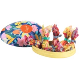 Chocolats dans Boîte en Métal en Forme d'Oeuf de Pâques - bleue