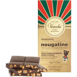 Nugatinová tabulka hořké čokolády s lískovými oříšky - 95 g