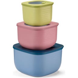 Eco Store & More - Lot de 3 Boîte de Conservation - Fond, bleu