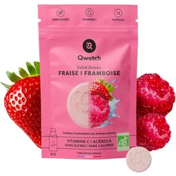 Solid Drinks - Organic Strawberry & Raspberry - Vitamin C - 12 Brausetabl.