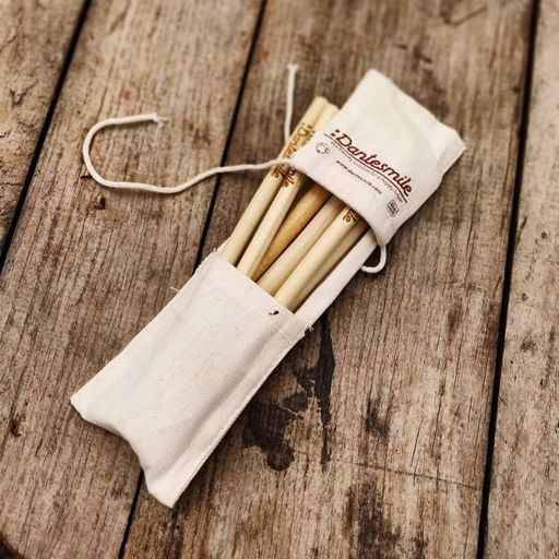 Dantesmile Set of 4 Reusable Bamboo Straws - 1 Set