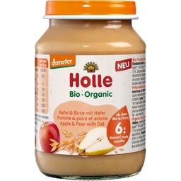 Biologische babypotje appel & peer met havervlokken - 190 g