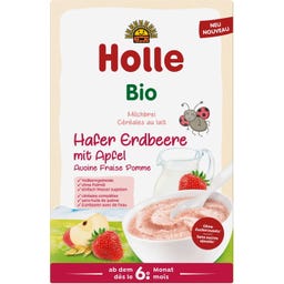 Holle Pappa Lattea Bio - Avena, Fragola e Mela - 250 g