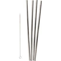 Pack of 4 - Reusable Stainless Steel Straws, Straight