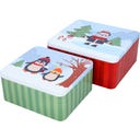 Set di Scatole per Biscotti Rettangolari - Christmas Market, Multicolore - Grande