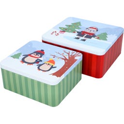 Set di Scatole per Biscotti Rettangolari - Christmas Market, Multicolore - Grande