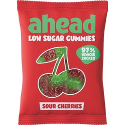 ahead Sour Cherries Low Sugar Gummies - 50 g