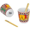 Geschenkbox Dolce & Gabbana Moka Express 2 Tassen Carretto Siciliano + 2 Espressobecher und Rührstäbchen