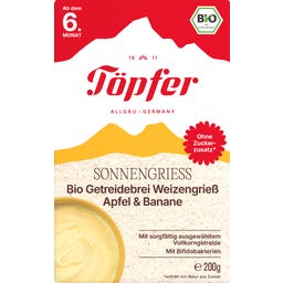Sonnengrieß Bio Getreidebrei Weizengrieß Apfel & Banane - 200 g