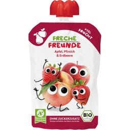 Freche Freunde Quetschie Apfel, Pfirsich & Erdbeere - 100 g