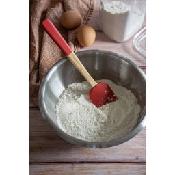 Pebbly Dough Spatula Bamboo/Silicone 25 cm - Brick Red