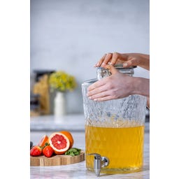 Szklany dyspenser do napojów z kranikiem, 8 l
