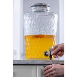Szklany dyspenser do napojów z kranikiem, 8 l
