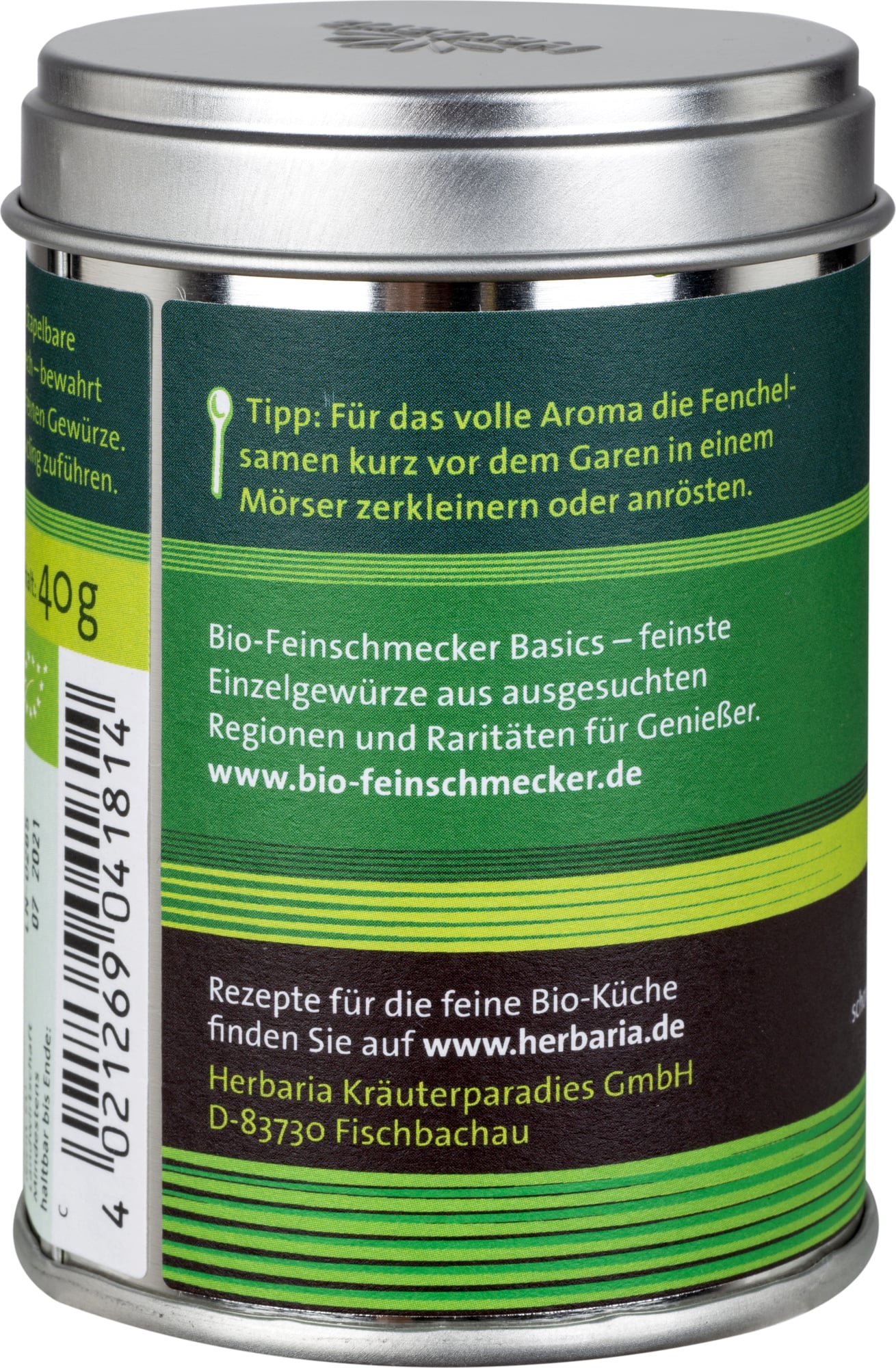 Herbaria Graines de Fenouil Entières Bio - 40 g