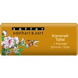 Bio edelhart & zart Karamelltafel + Mandel / Zitrone / Salz