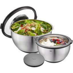 Sch&uuml;ssel-Set mit Spritzschutzdeckel MUOVO