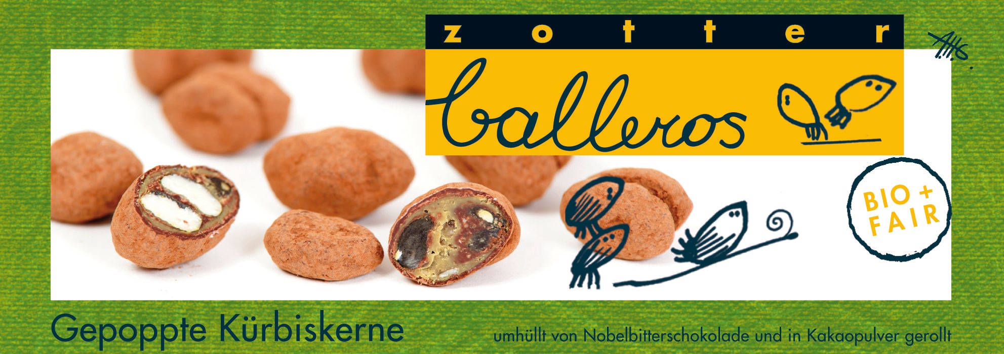 Zotter Schokolade Organic Balleros Pumpkin Seed Pops
