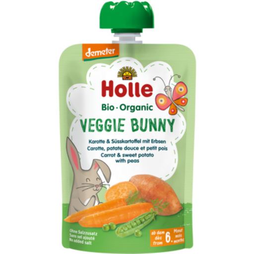Veggie Bunny - Pouchy Carota, Patate Dolci e Piselli - 100 g