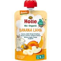 "Banana Lama - Pouch with Bananas, Apples, Mangos & Apricots" Fruit Purée