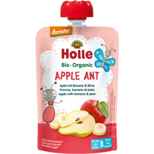 Holle Apple Ant - Pouchy Mela, Banana e Pera - 100 g